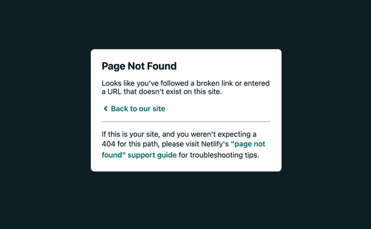 Netlify's default 404 page