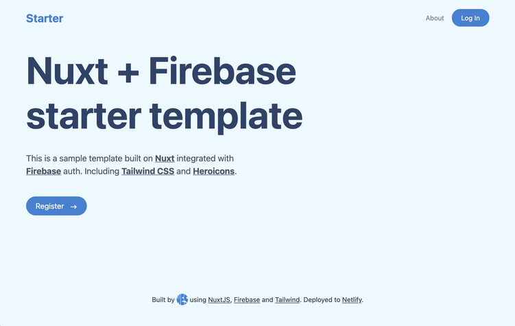 Nuxt + Firebase Starter Template